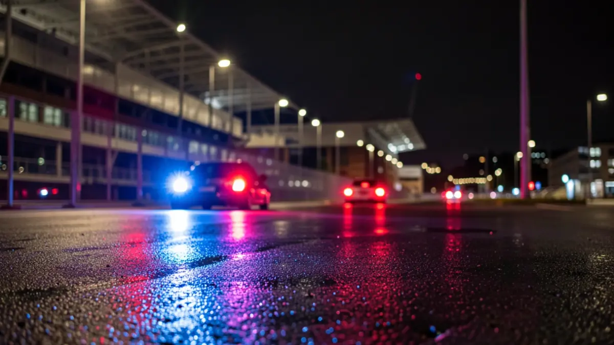Generic image of police emergency lights in an urban setting.