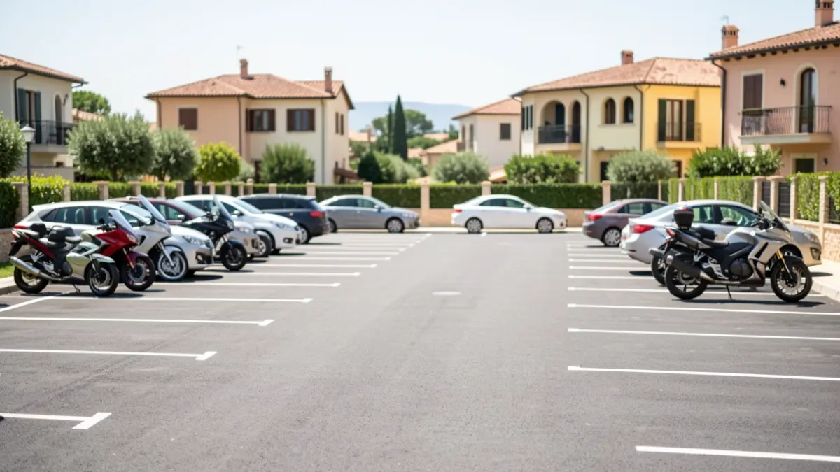 Imatge genèrica d'un nou aparcament públic en un barri residencial.
