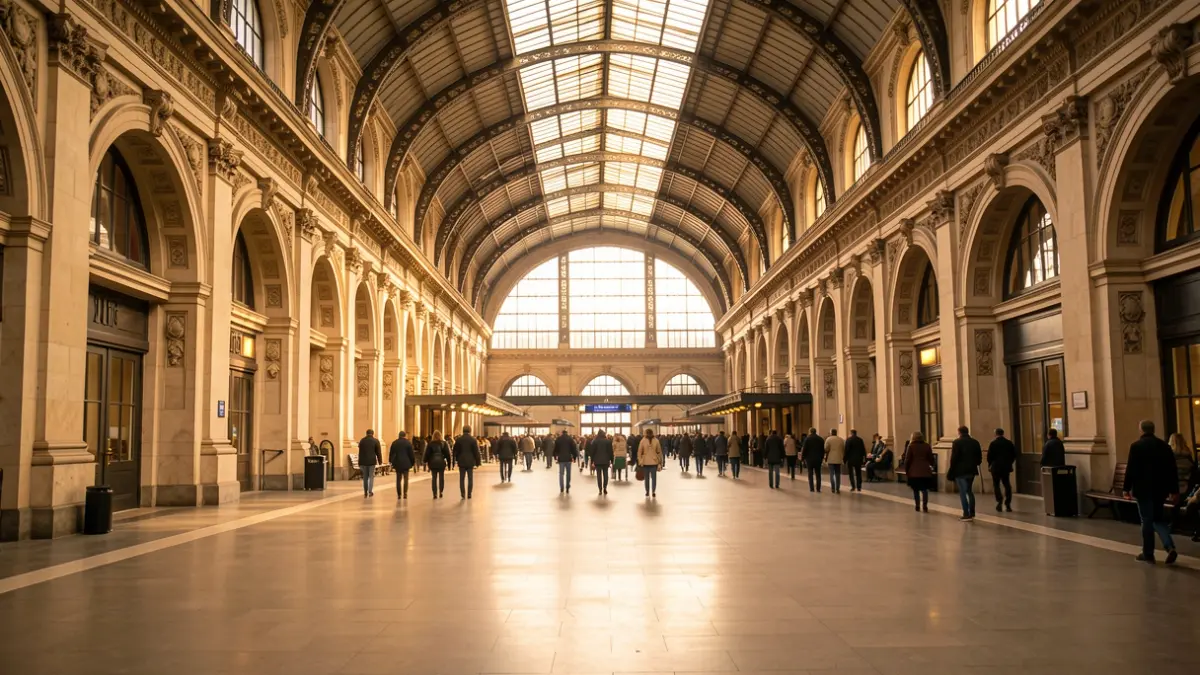 Generic image of a train station with prominent architecture.