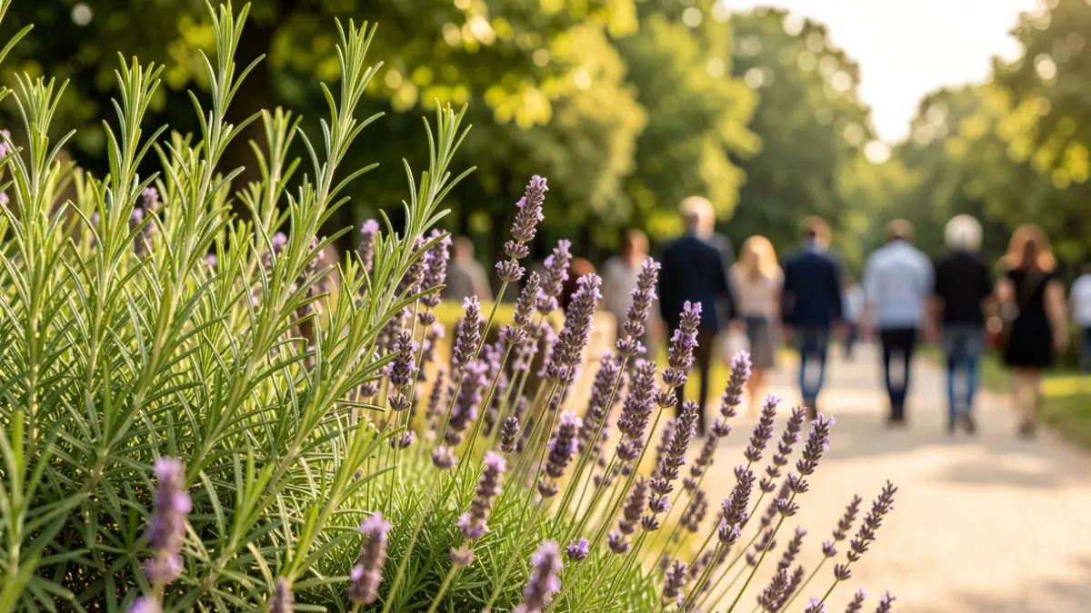 Imagen genérica de plantas aromáticas mediterráneas en un parque.