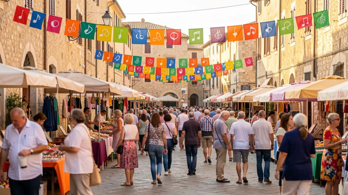 Imatge genèrica d'un esdeveniment comercial al carrer amb ambient festiu.