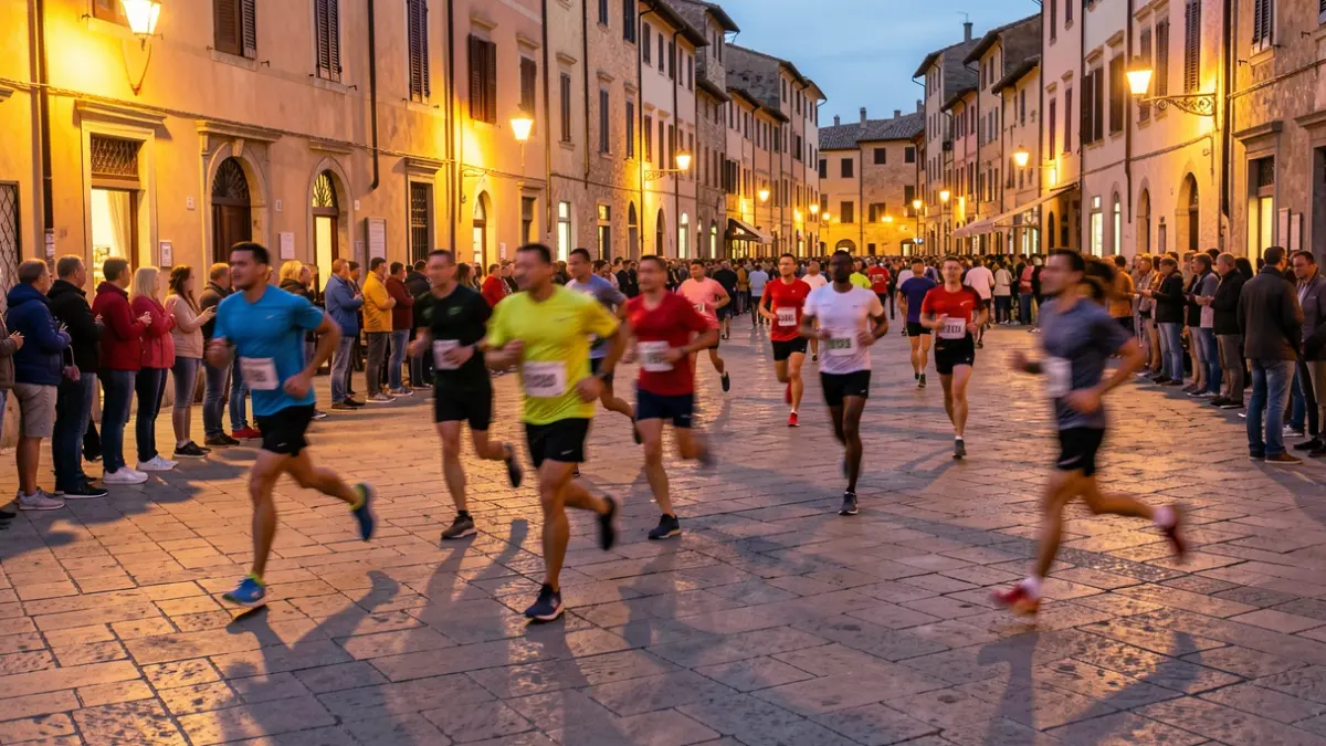 Imatge genèrica d'una cursa popular urbana al capvespre.