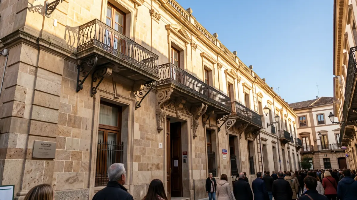 Generic image of a Valencian town hall facade with a balcony and afternoon light.