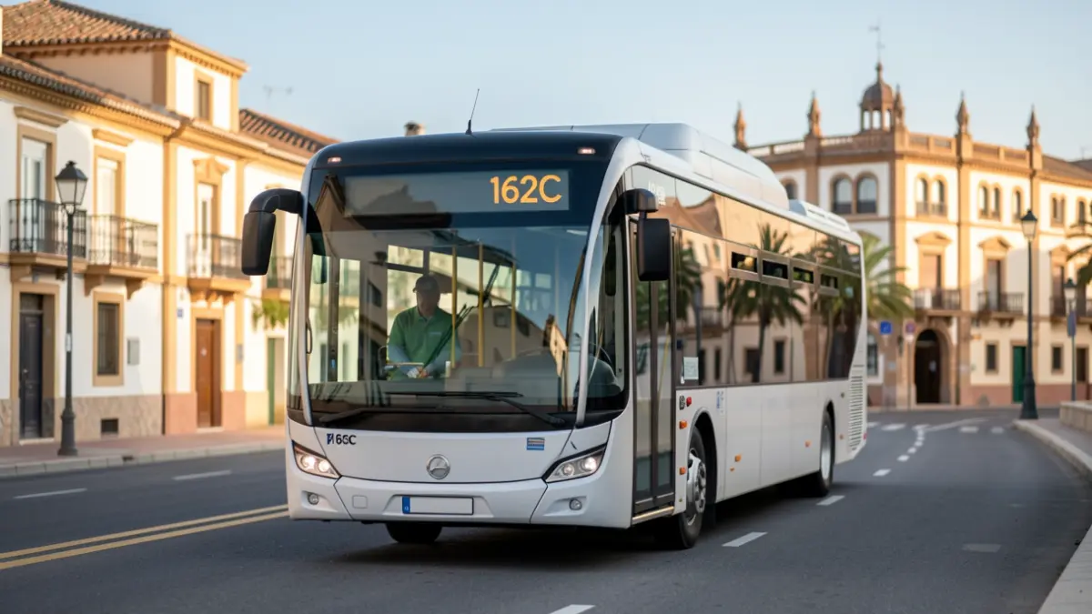Imatge genèrica d'un autobús elèctric de la línia 162C circulant per un municipi valencià.