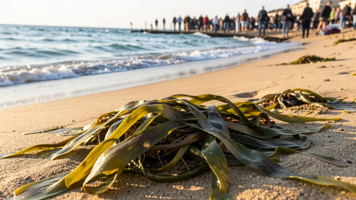 Generic image of seaweed on the seashore.