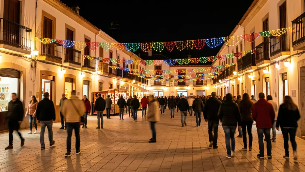 Imatge genèrica de festes il·luminades en un poble valencià.