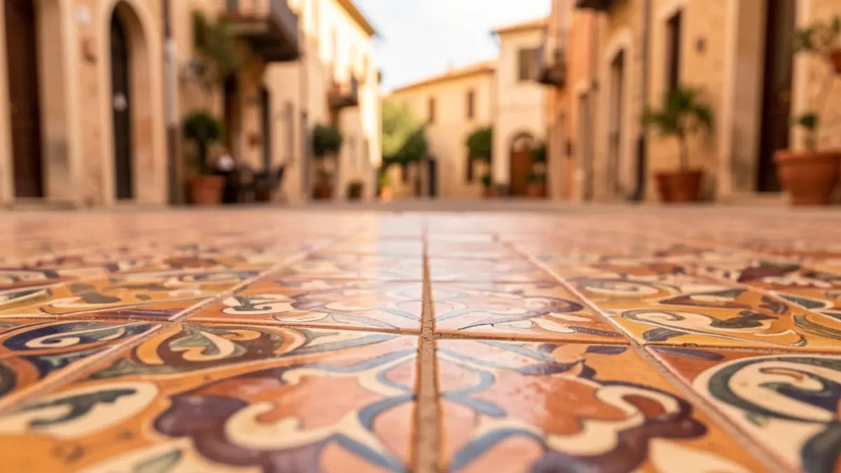 Imagen genérica de azulejos de cerámica tradicionales con patrones intrincados.