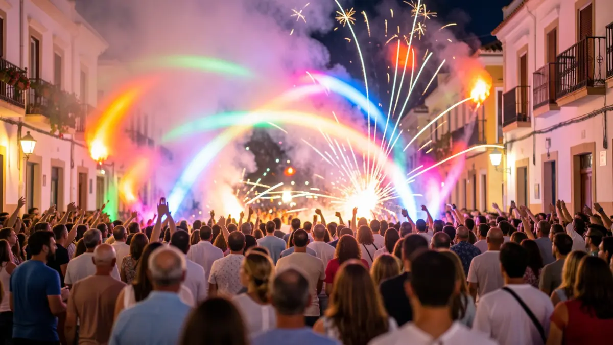 Imatge genèrica de la festa de les Fogueres d'Alacant amb llums festives.