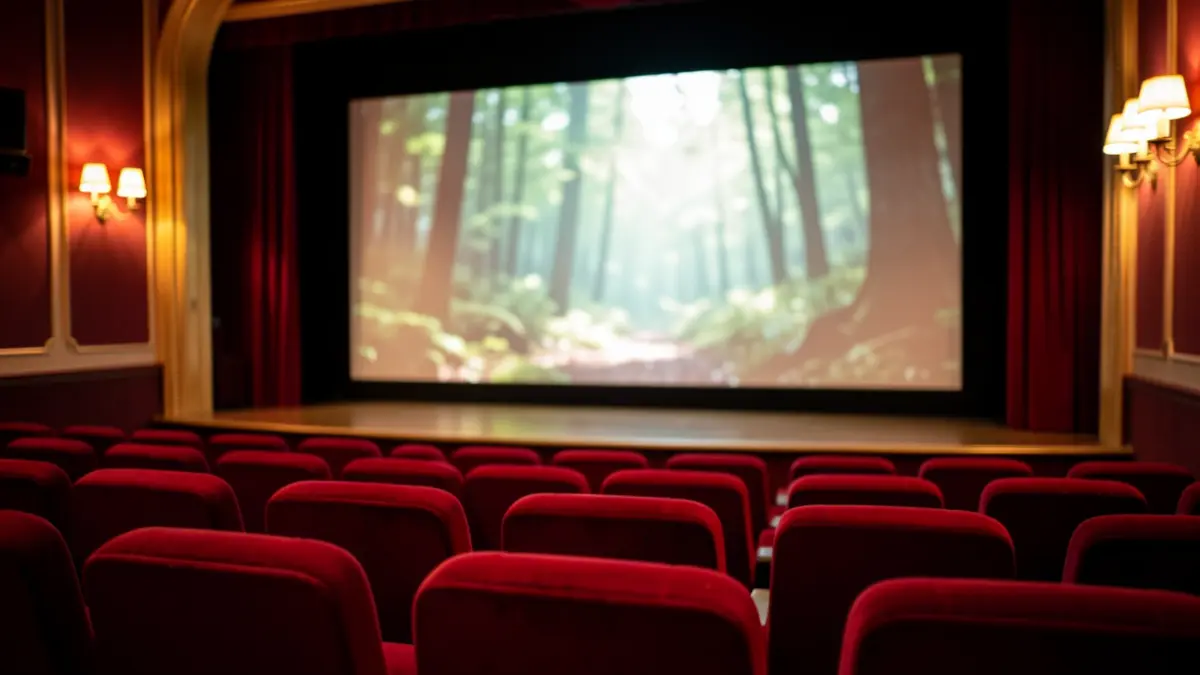 Imatge genèrica d'un cinema amb la pantalla il·luminada.