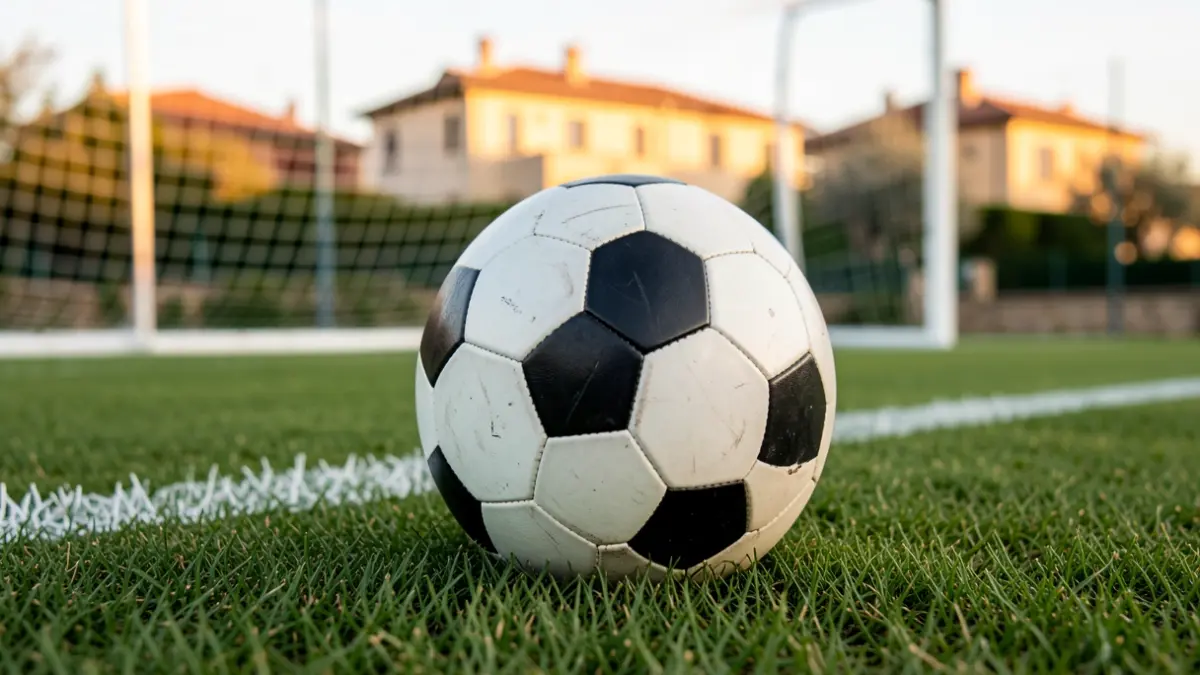 Generic image of a football field with a ball.