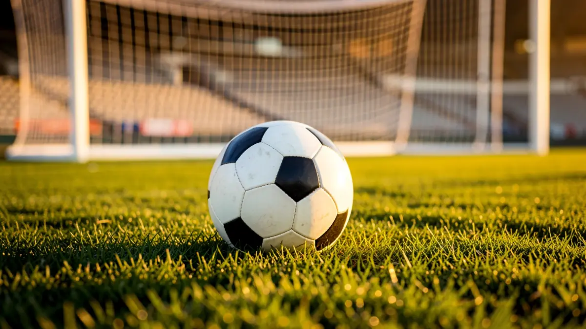 Imagen genérica de un balón de fútbol sobre césped en un estadio.