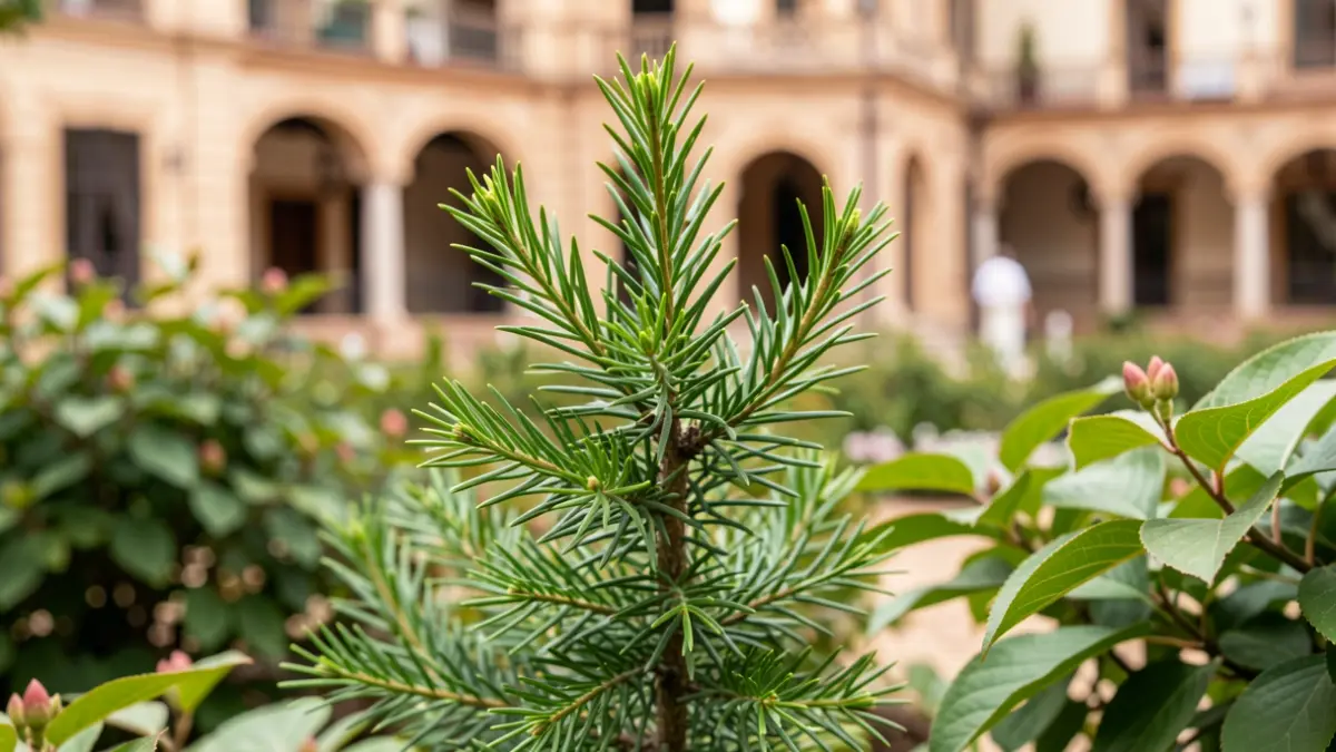 Imatge genèrica de joves exemplars de teix i arbustos en un jardí històric.