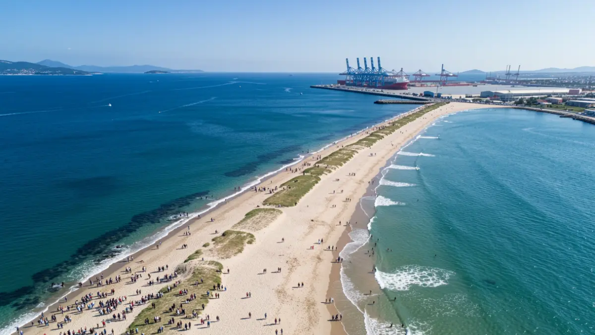 Generic image of the Valencian coast with regenerating beaches and port infrastructure.