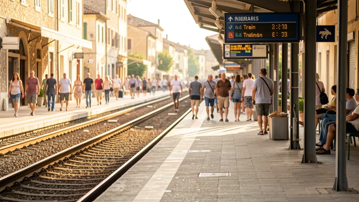 Generic image of a train station in summer.