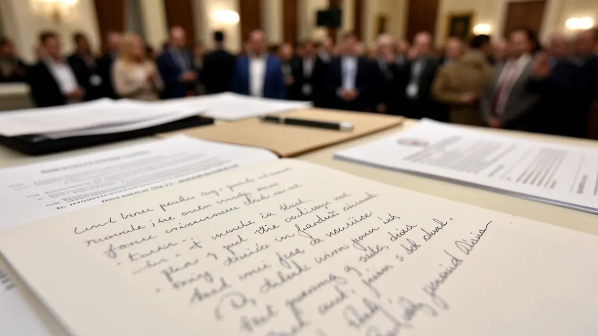 Generic image of handwritten notes on an official document.