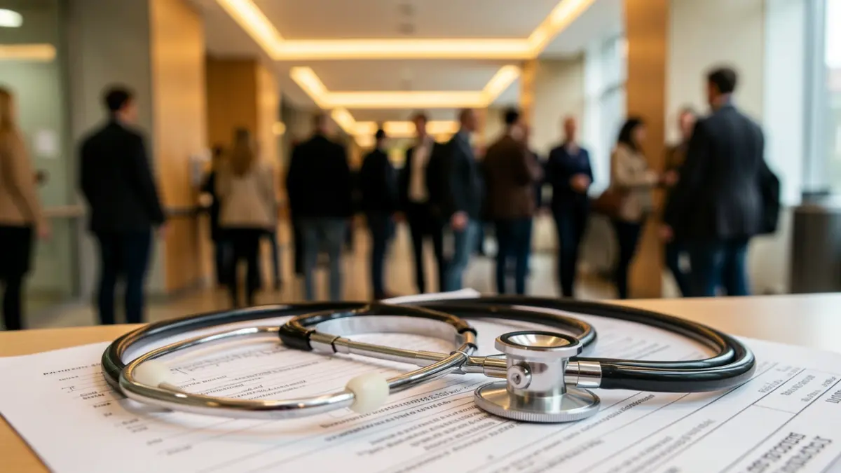 Generic image of a stethoscope on a medical report.