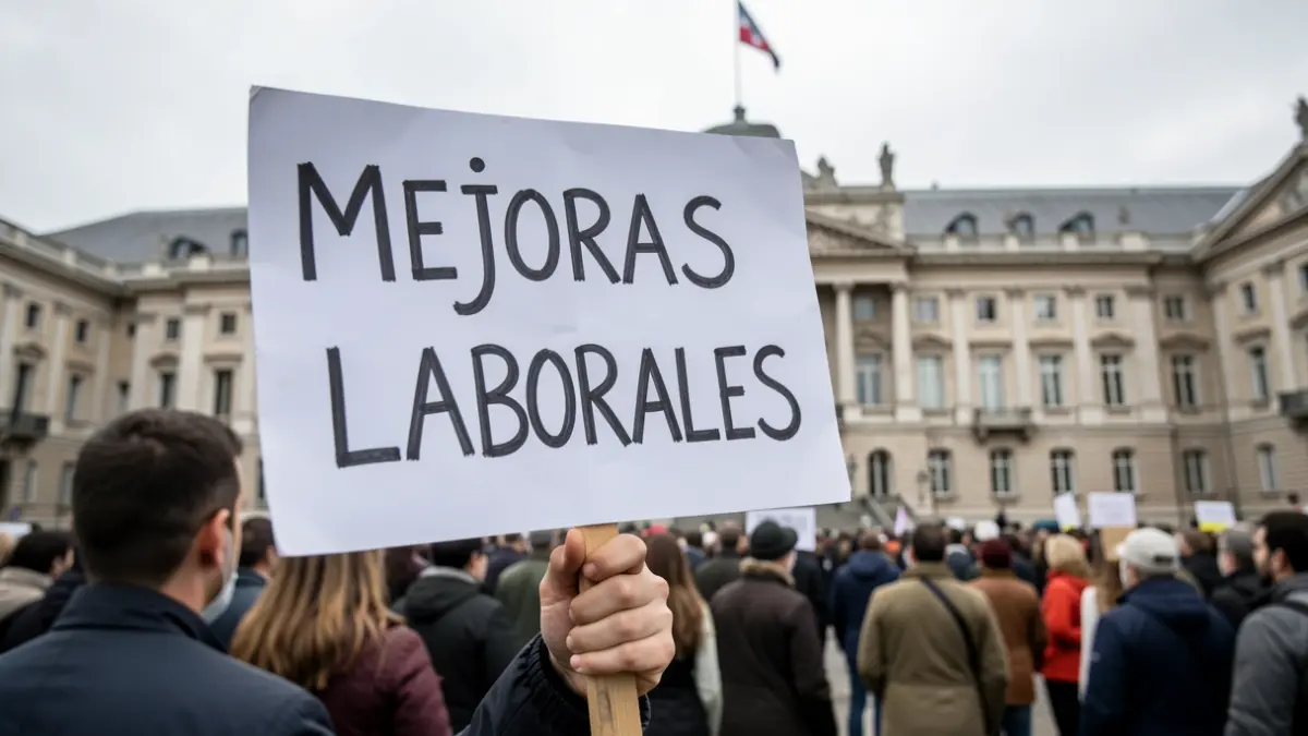 Generic image of a protest sign in front of a government building.