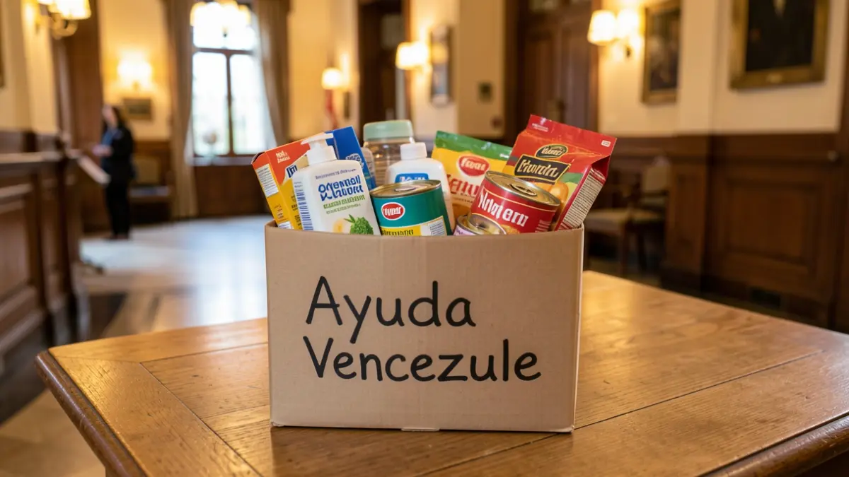 Imatge genèrica d'una caixa de donacions per a Veneçuela.