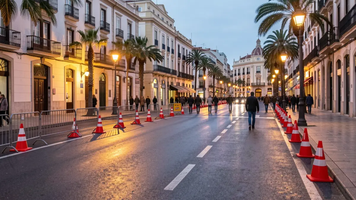 Generic image of streets closed to traffic in Alicante due to festivities.