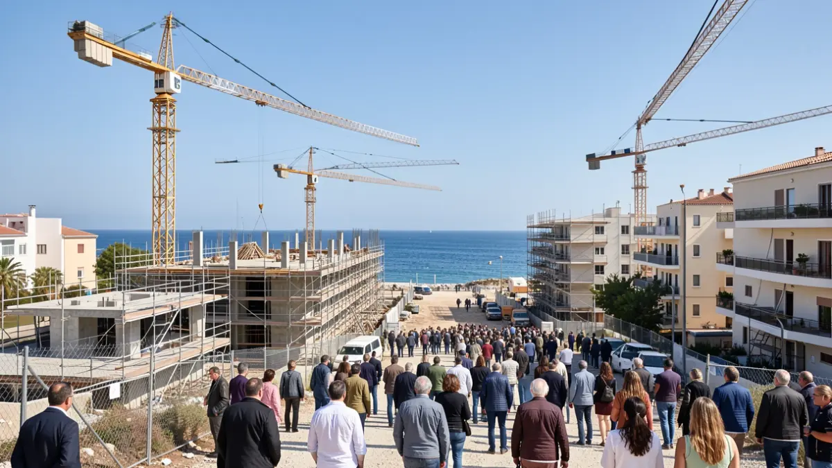 Imatge genèrica de construcció d'habitatges a la costa.