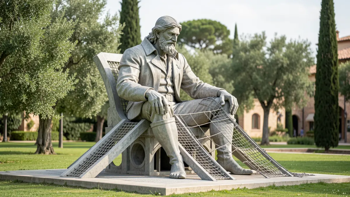 Imagen genérica de una escultura de gigante conceptual en un parque.
