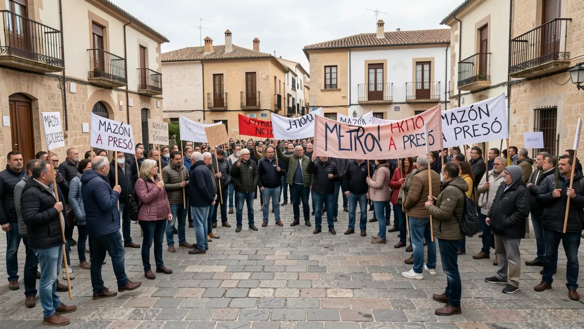 Manifestació a Paiporta contra la gestió de la gota freda, amb pancartes i lemes de protesta.