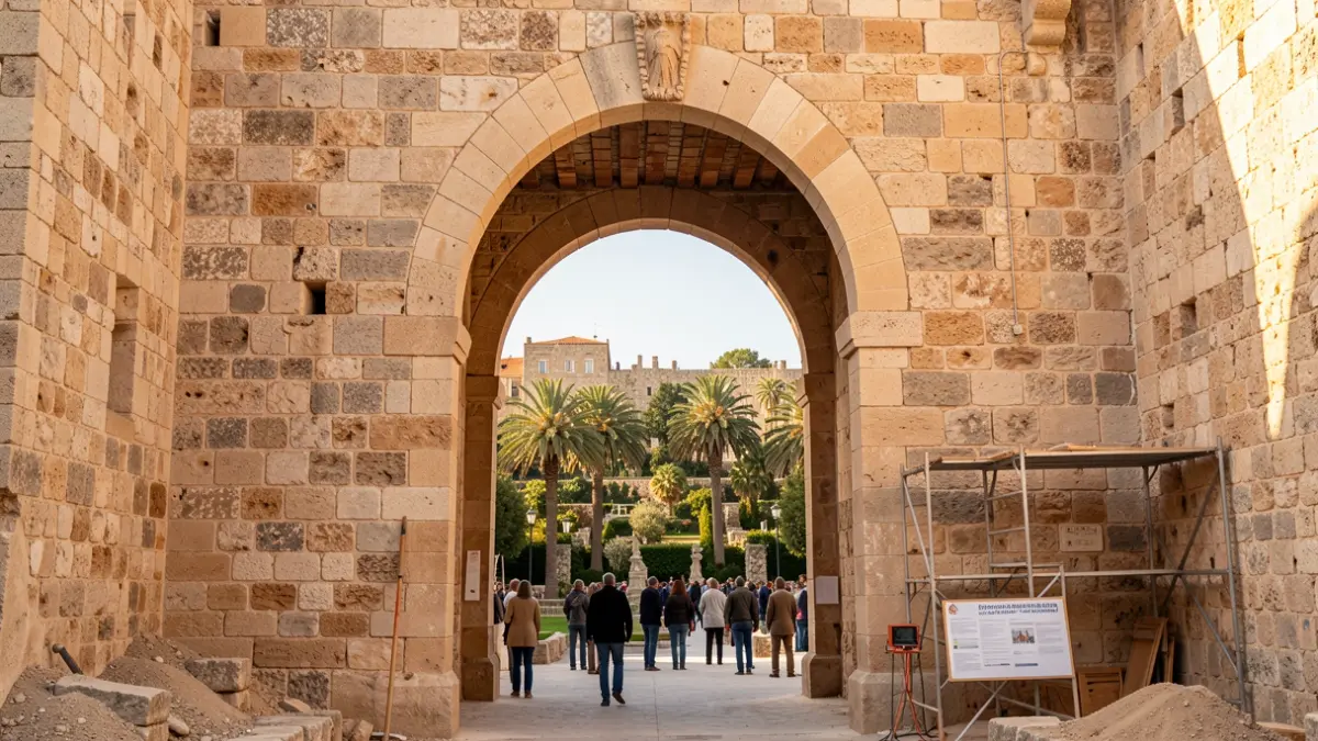 Imatge genèrica del Castell de Dénia amb el Portal dels Socors restaurat.