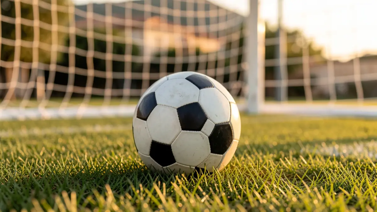 Imatge genèrica d'una pilota de futbol sobre gespa en una instal·lació esportiva.