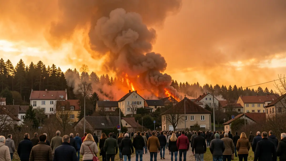 Image of a forest fire threatening the urban area of La Vilavella.
