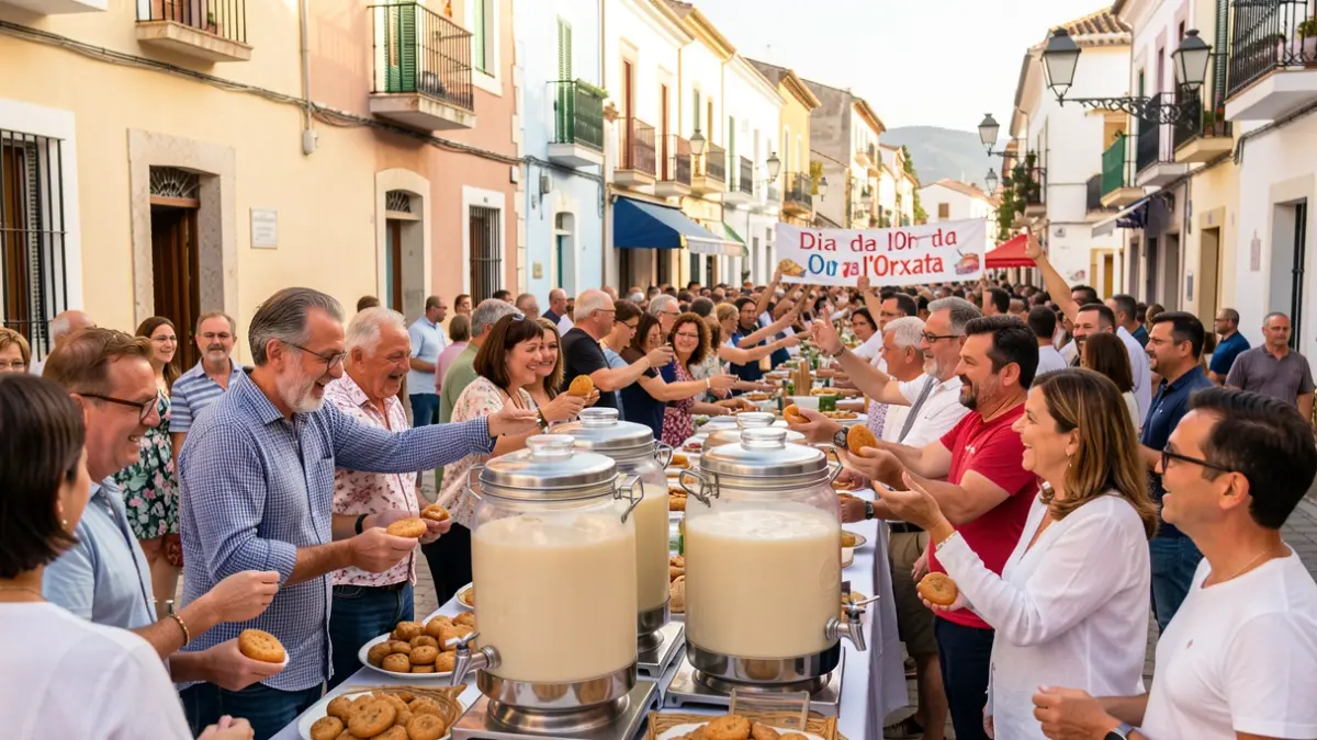 Generic image of the Horchata Day celebration in Alboraya with distribution of the drink and fartons.