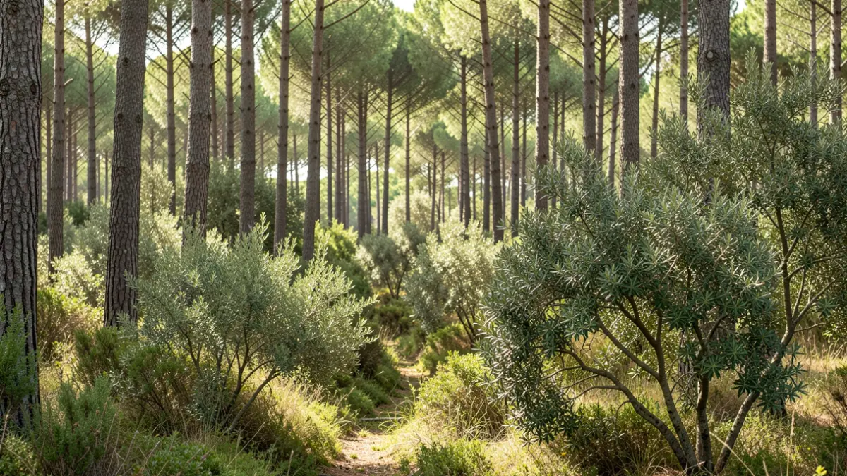 Imatge genèrica d'una zona verda mediterrània amb diverses espècies vegetals.