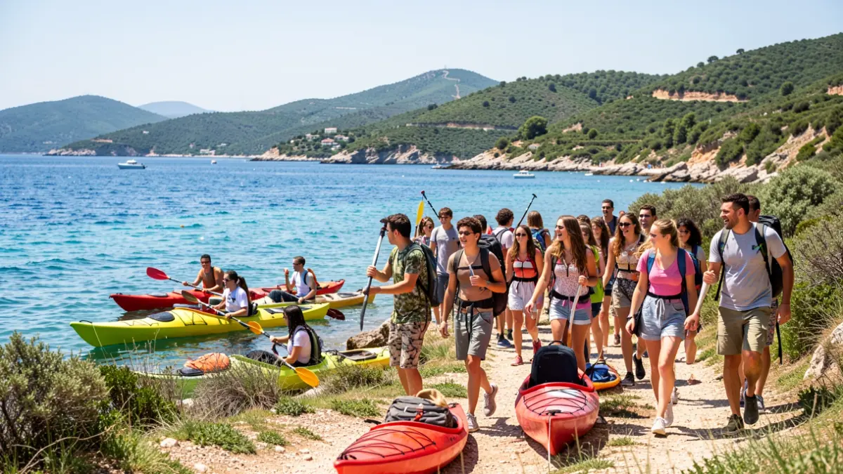 Generic image of teenagers enjoying outdoor activities in a Mediterranean coastal setting.