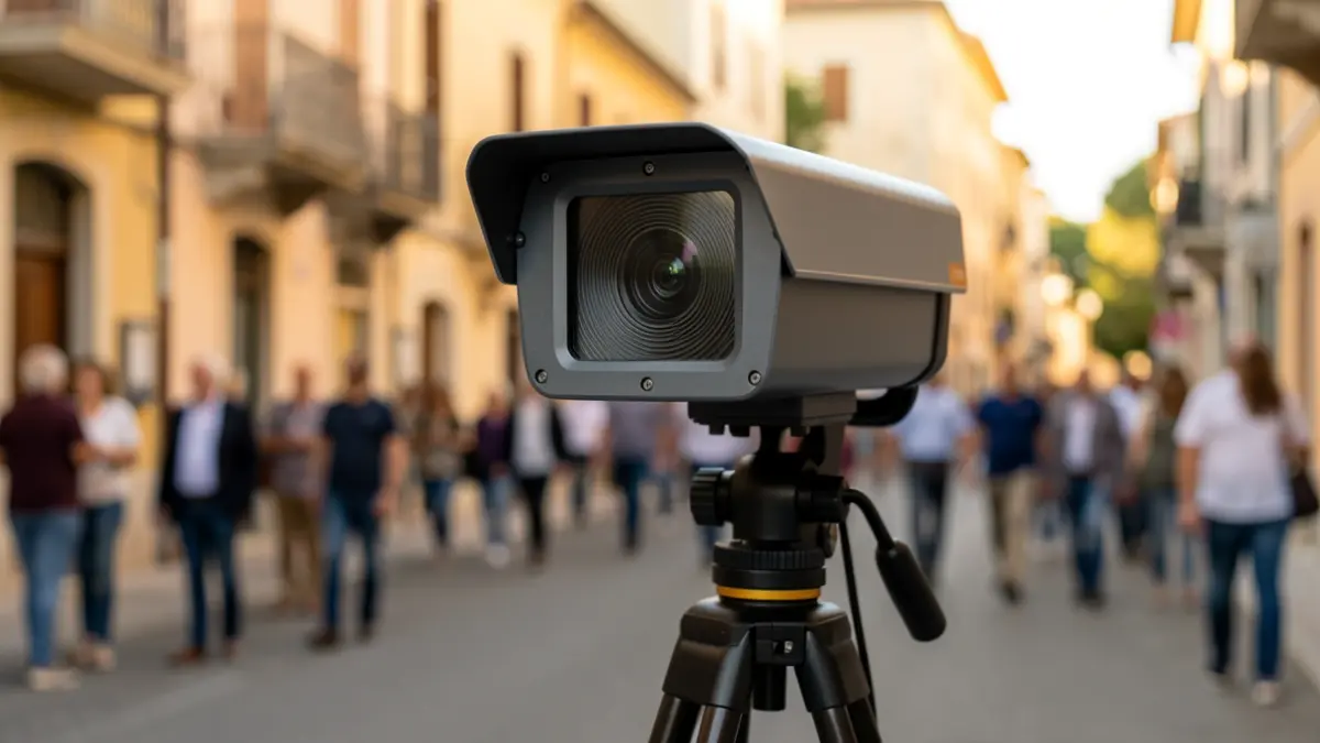 Generic image of a mobile speed camera installed on an urban street.