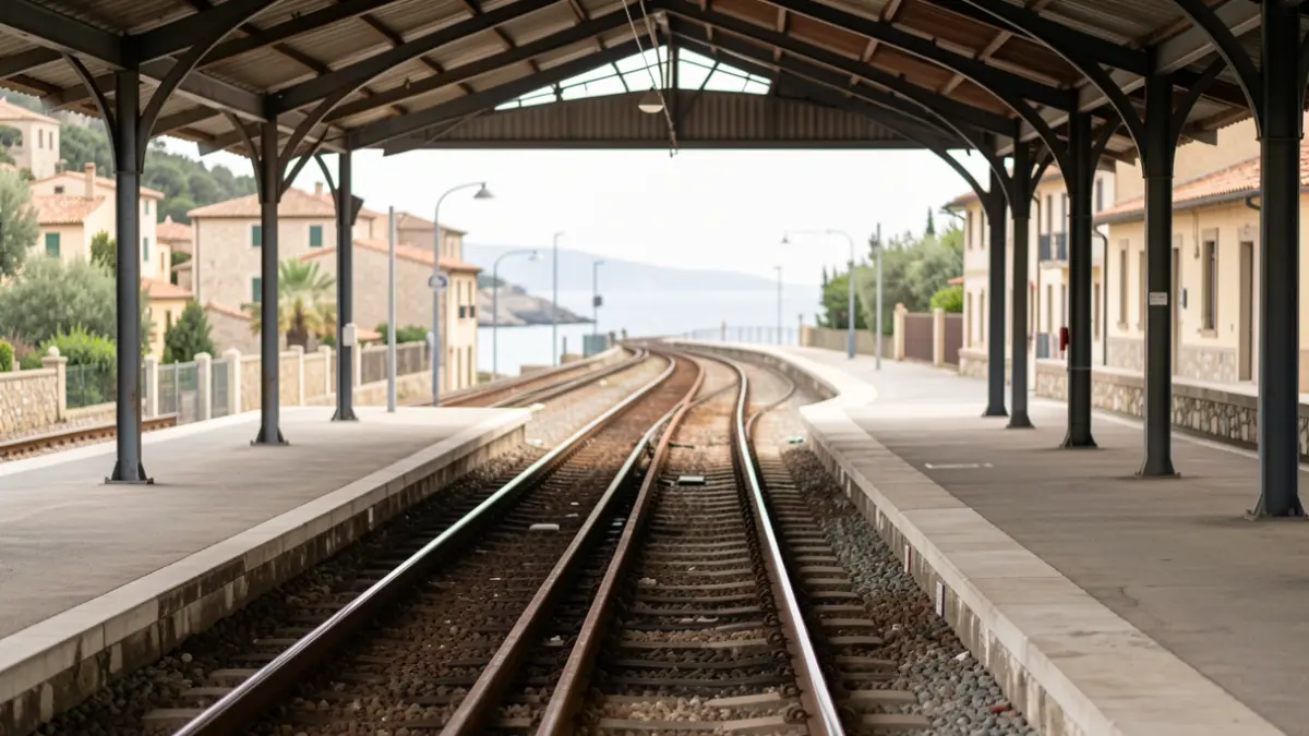 Generic image of an empty train station platform.
