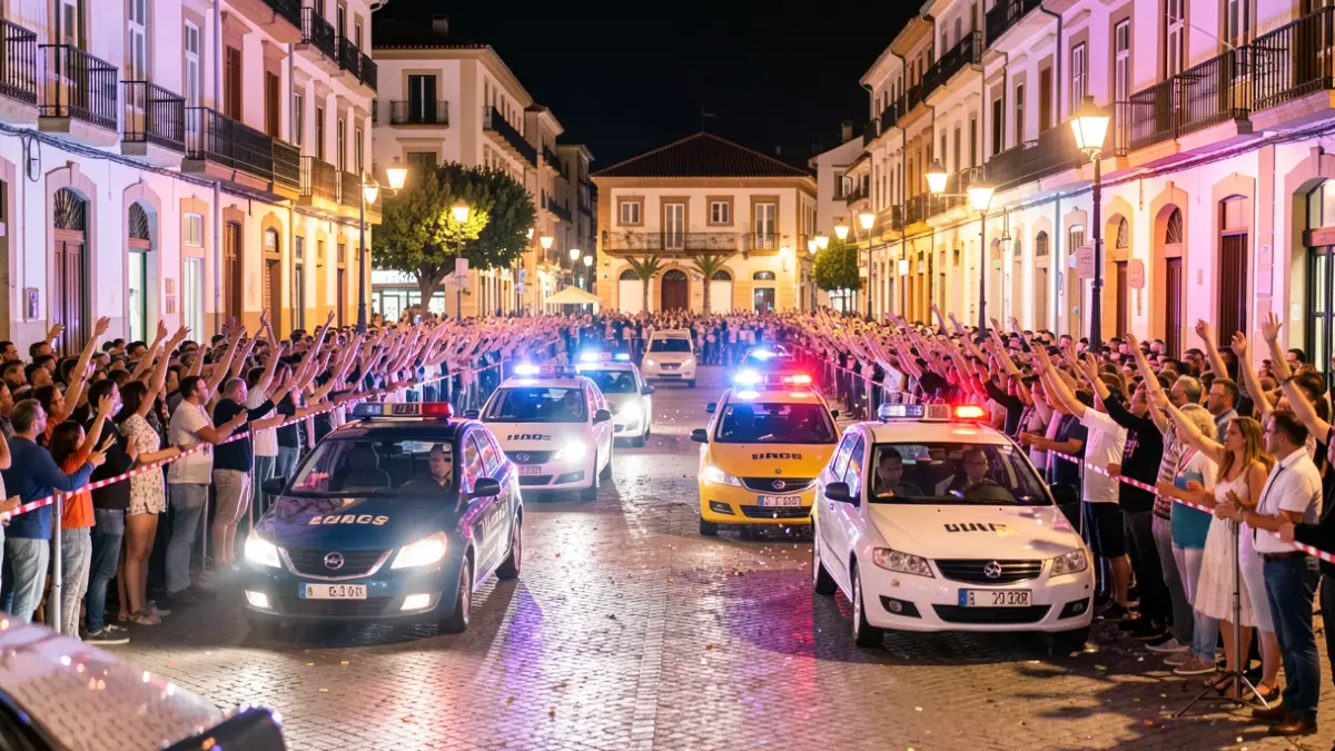 Imatge genèrica d'una celebració multitudinària amb cotxes fent sonar el clàxon.