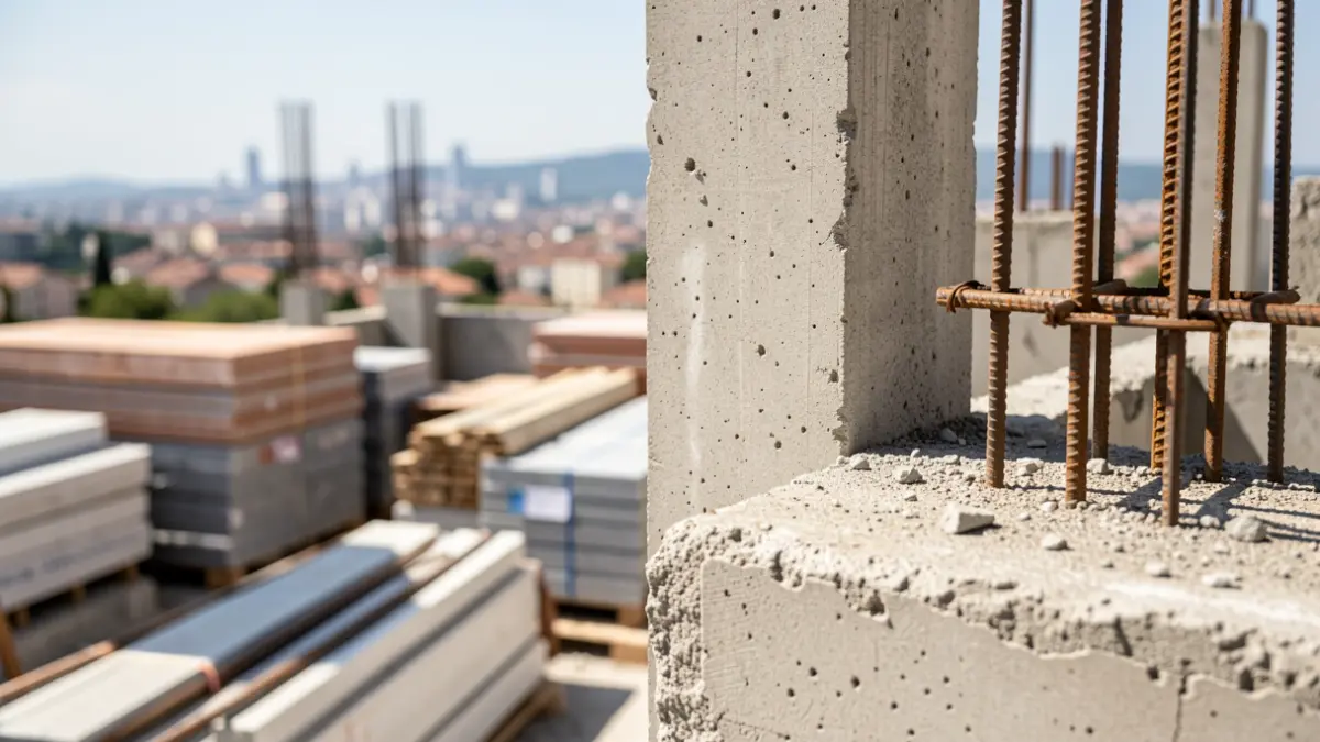 Imagen genérica de materiales de construcción y muros en obras.