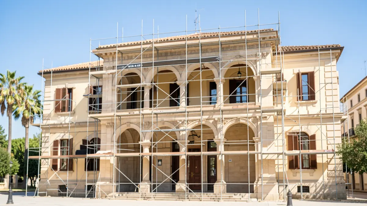 Image of the Pérgola in Castelló during renovation works.
