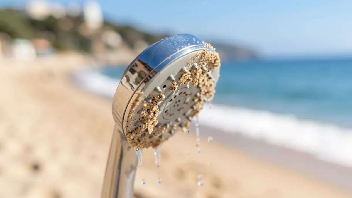 Generic image of a broken beach shower.