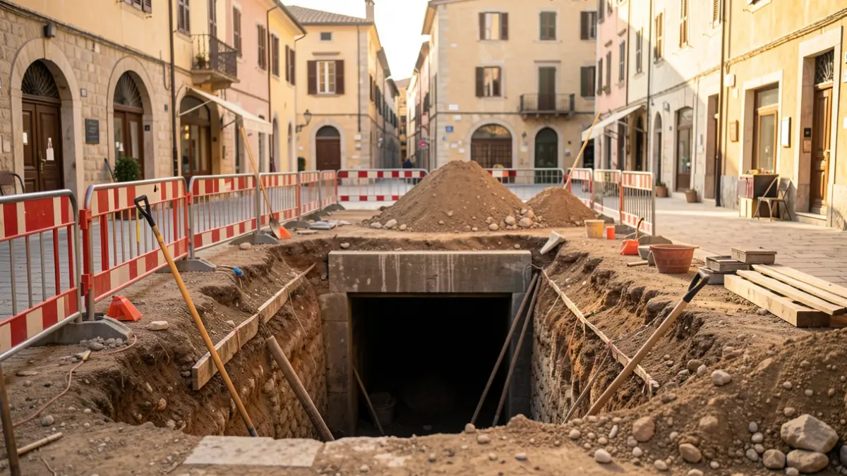 Image of a Civil War shelter discovered during construction work in a town square in El Toro.