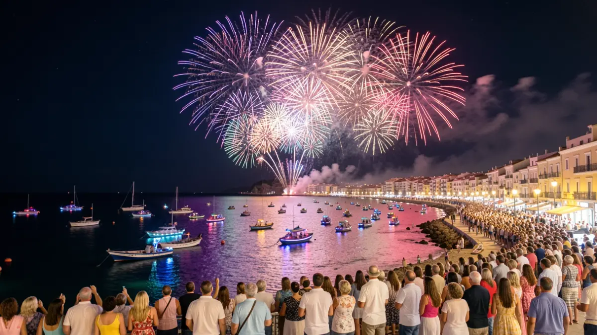 Generic image of fireworks over the sea during a popular festival in El Campello.