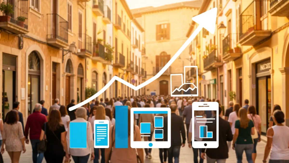 Imatge genèrica de creixement econòmic i transformació digital del comerç valencià.