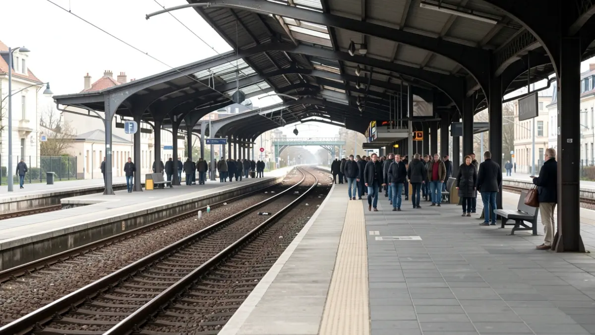 Imatge genèrica d'una andana ferroviària amb vies que es perden al fons.