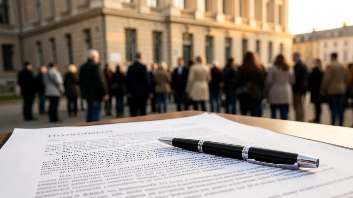 Generic image of a legal document with a pen, symbolizing legislative changes.