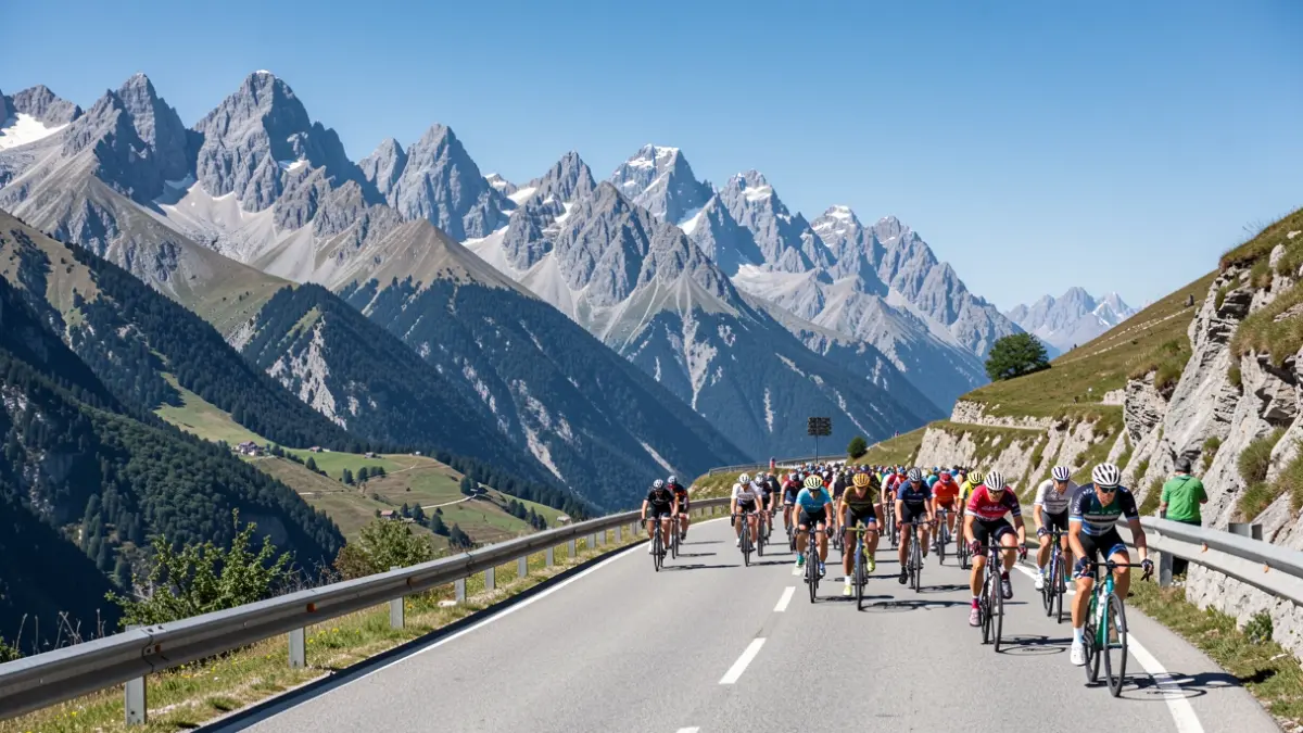 Generic image of a Tour de France mountain stage with Pyrenean roads.