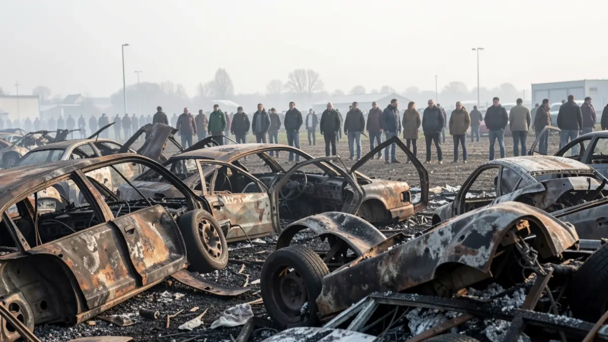 Imatge genèrica de ferralla calcinada després d'un incendi.
