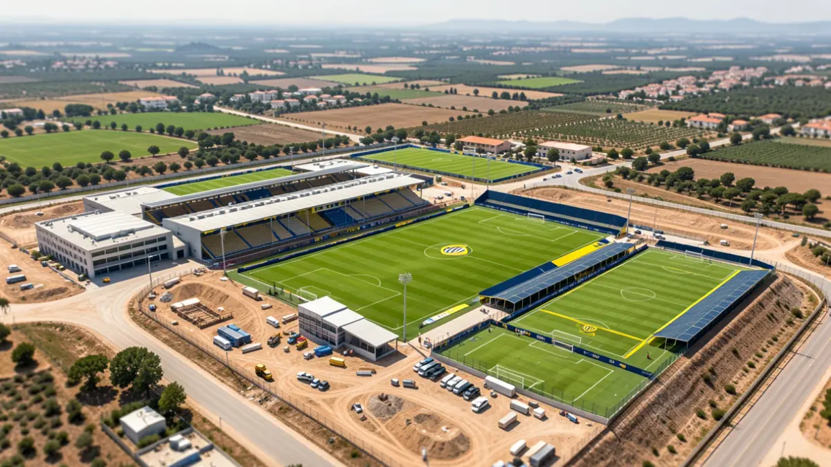 Generic image of a sports city with football fields.