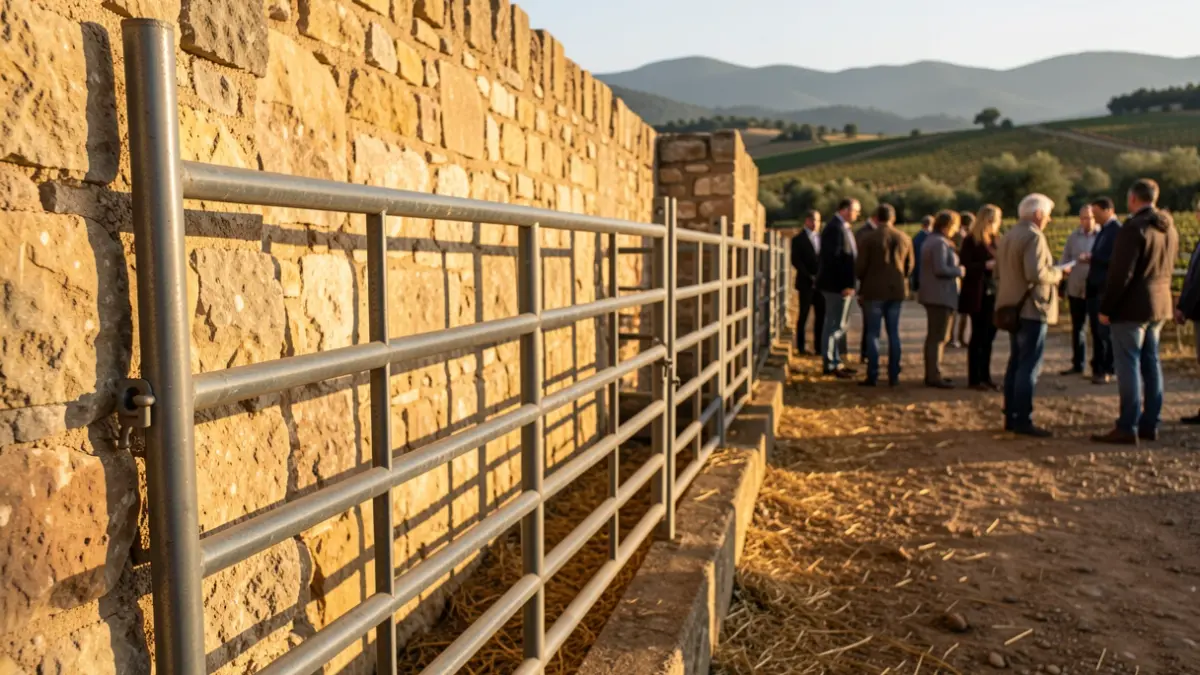 Imagen genérica de una instalación ganadera en un entorno rural mediterráneo.