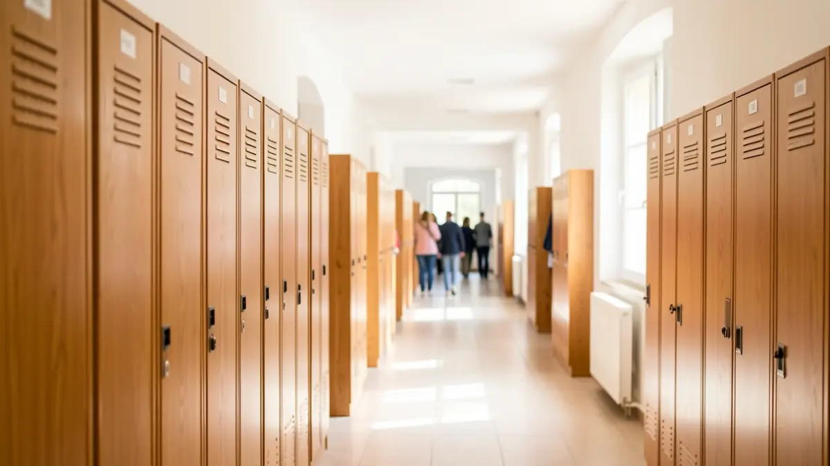 Imatge genèrica d'un passadís escolar amb llum natural.