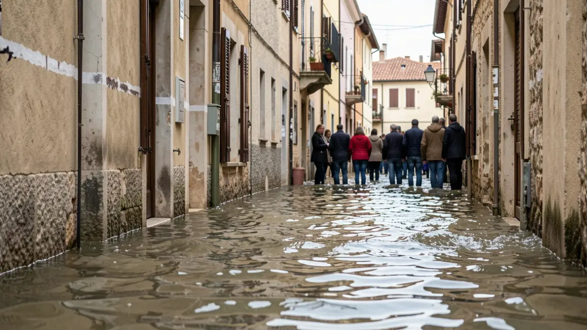 Imagen genérica de zonas inundables con marcas de agua en las paredes.