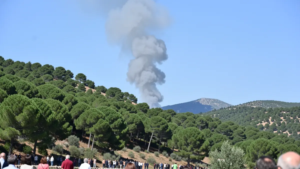 Imatge genèrica de fum sobre una zona forestal.